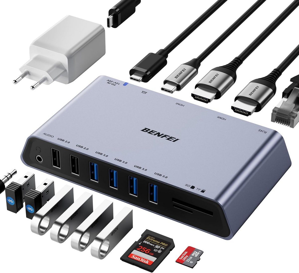 Universele 12-in-1 USB 3.0 Docking Station met Dual HDMI, Gigabit Ethernet en USB Hub