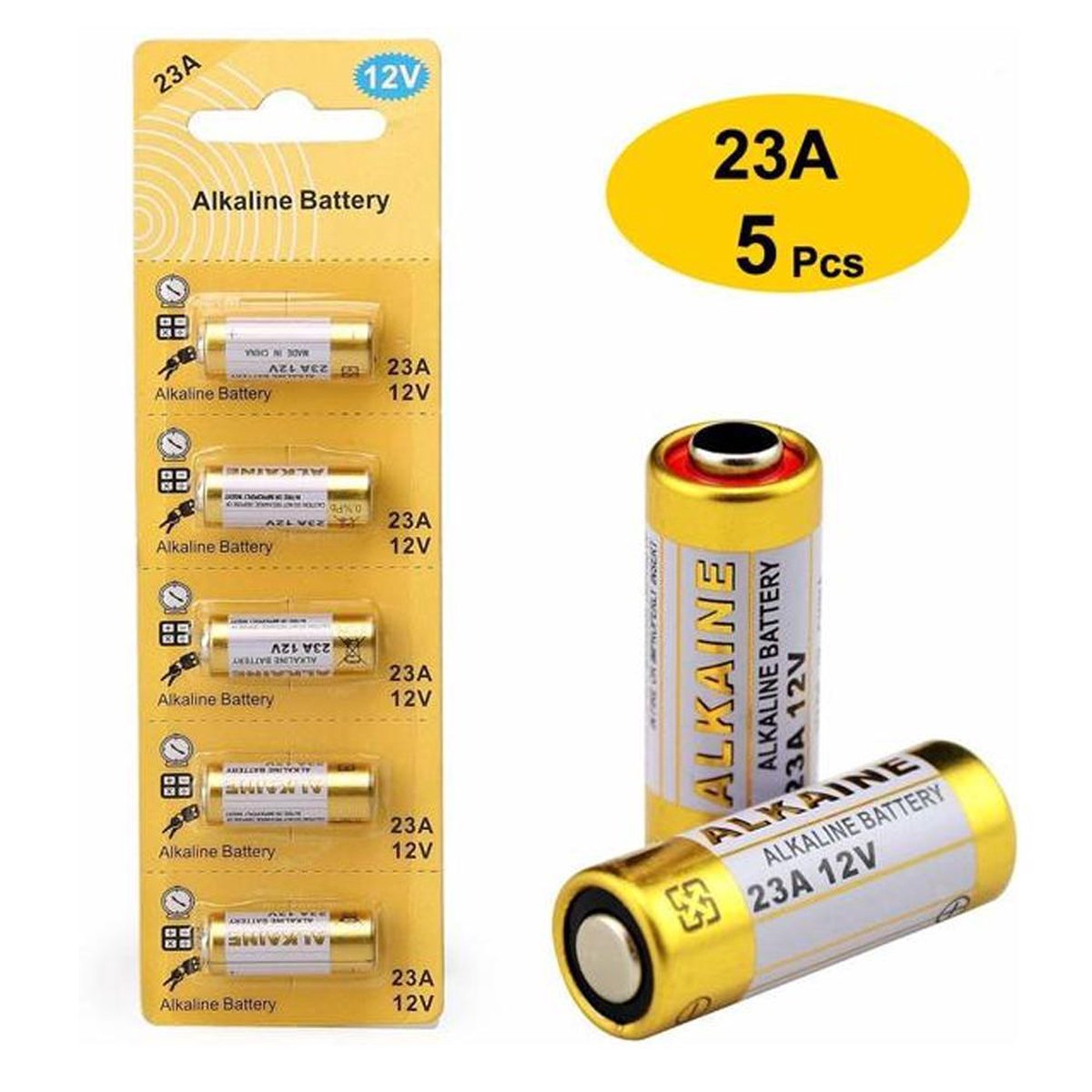 23a 12v hoge capaciteit alkaline batterijen - 5 stuks blister | bol.com