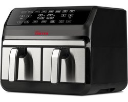 Dubbele Airfryer XL met 2 Zones - 8 Liter - Digitaal - 1700W - Zwart/Zilver