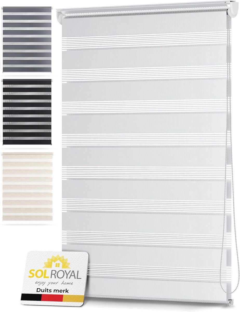 Dubbele Rolgordijn 75 cm – Klemfix Zonder Boren – Decoratieve Privacy en Zonwering – Gesch