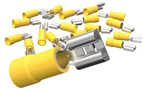 douilles de contact plates 4,0-6,0 mm² jaune 6,3 mm connecteur femelle partiellement isolé