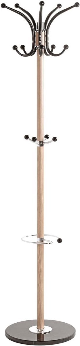 Kapstok eiken hout met marmeren voet en moderne stijl - Hoogte 175 cm