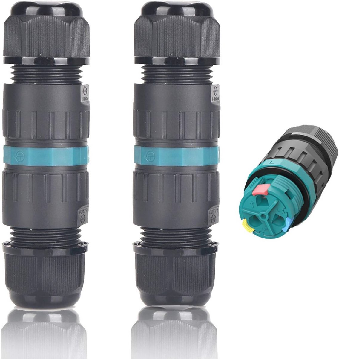 Waterdichte Kabelconnectoren IP68 voor Buiten, 2 Stuks, Ø4mm-Ø12mm, Dubbele Aansluiting