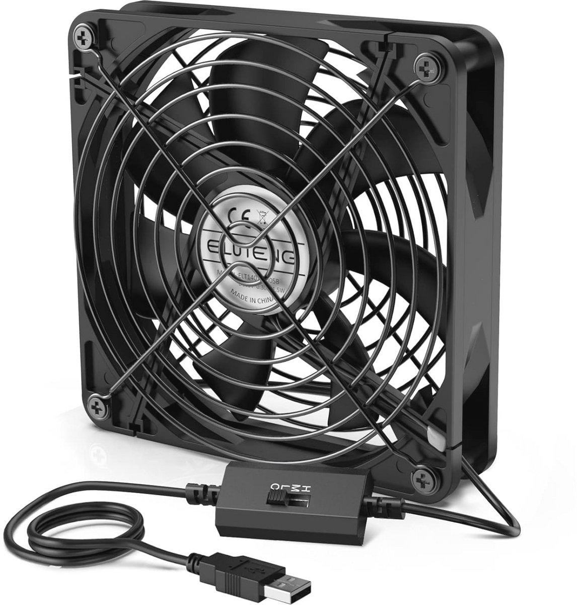 140 mm USB-ventilator met 3 snelheden voor pc, laptop, en meer