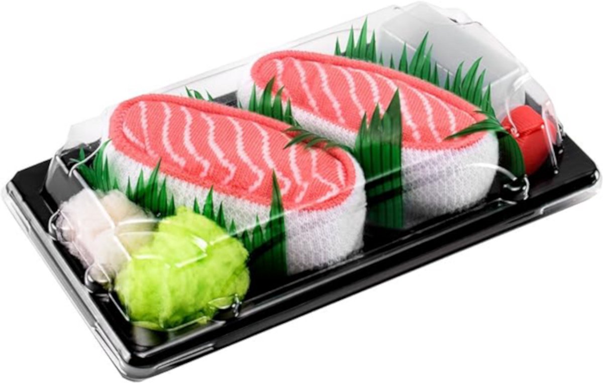 Rainbow Socks – Sokken giftbox - Maat 41/46 - Heren Vrouwen - Sushi Socks Box Zalm - 1 Paar
