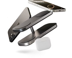 Zens Quattro Charger Pro 4 draadloze lader 4× Qi2 15 W MagSafe 4 apparaten tegelijk Zwart
