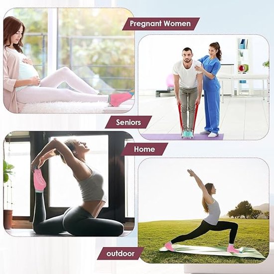 4 paar - Yogasokken voor dames - Antislipsokken met vijf tenen - Katoenen antislipsokken met gespleten tenen - Comfortabel - Antibacterieel - Roze en groen - Beschermt de tenen - Geschikt voor pilates, trampoline, dans, ballet, sportschool-Yogacadeau — afbeelding 2
