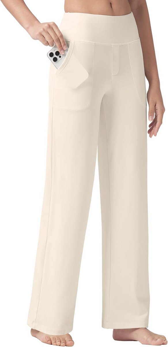 Dames yogabroek met wijde pijpen en hoge taille, stretchy en comfortabel