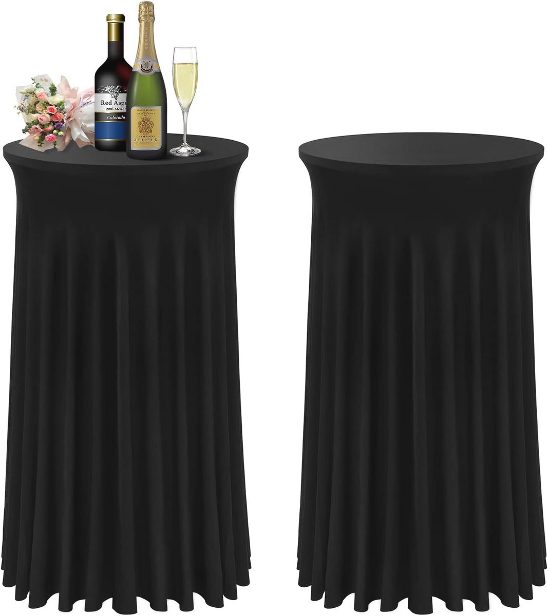 Cocktailtafelhoezen 2 stuks - 24" x 43" witte hoes voor hoge tafels
