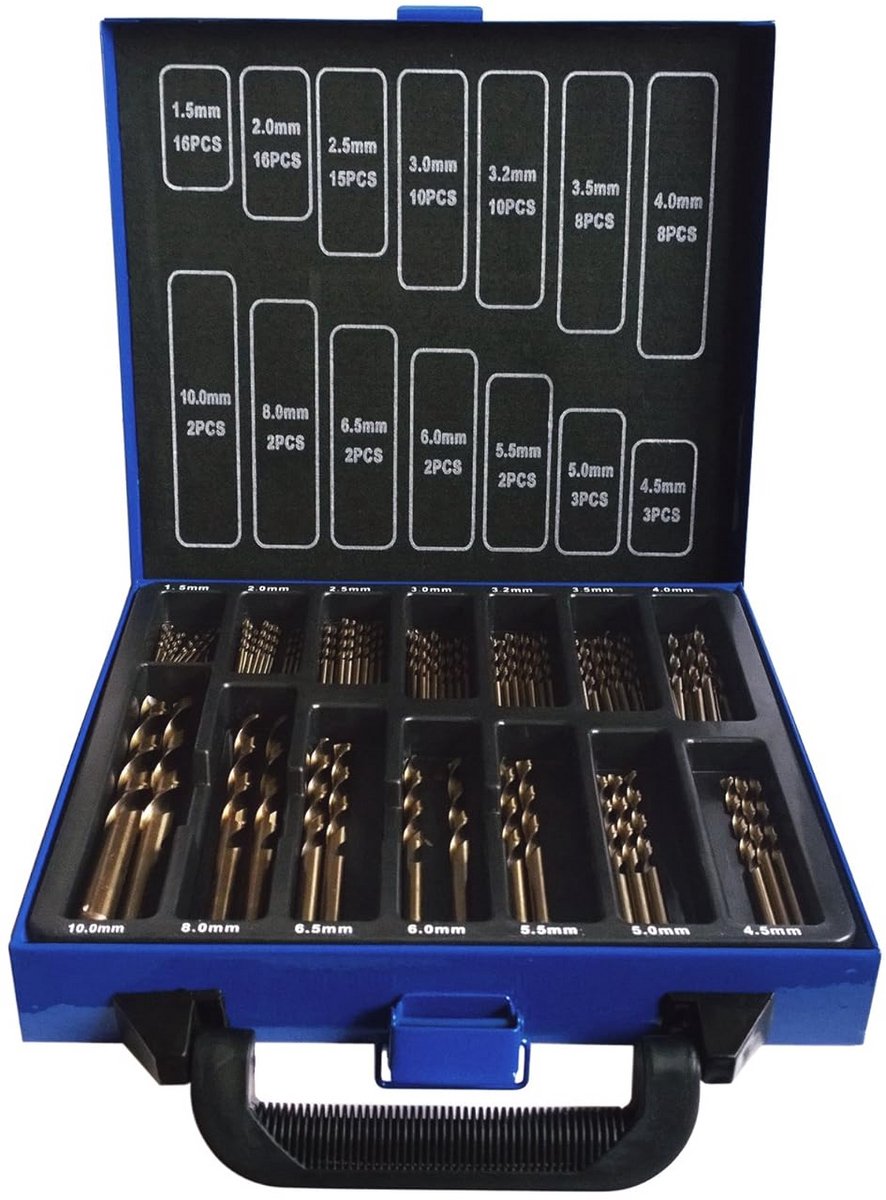Titanium Gecoate 99-delige Boorset - HSS voor Hout, Metaal en Kunststof