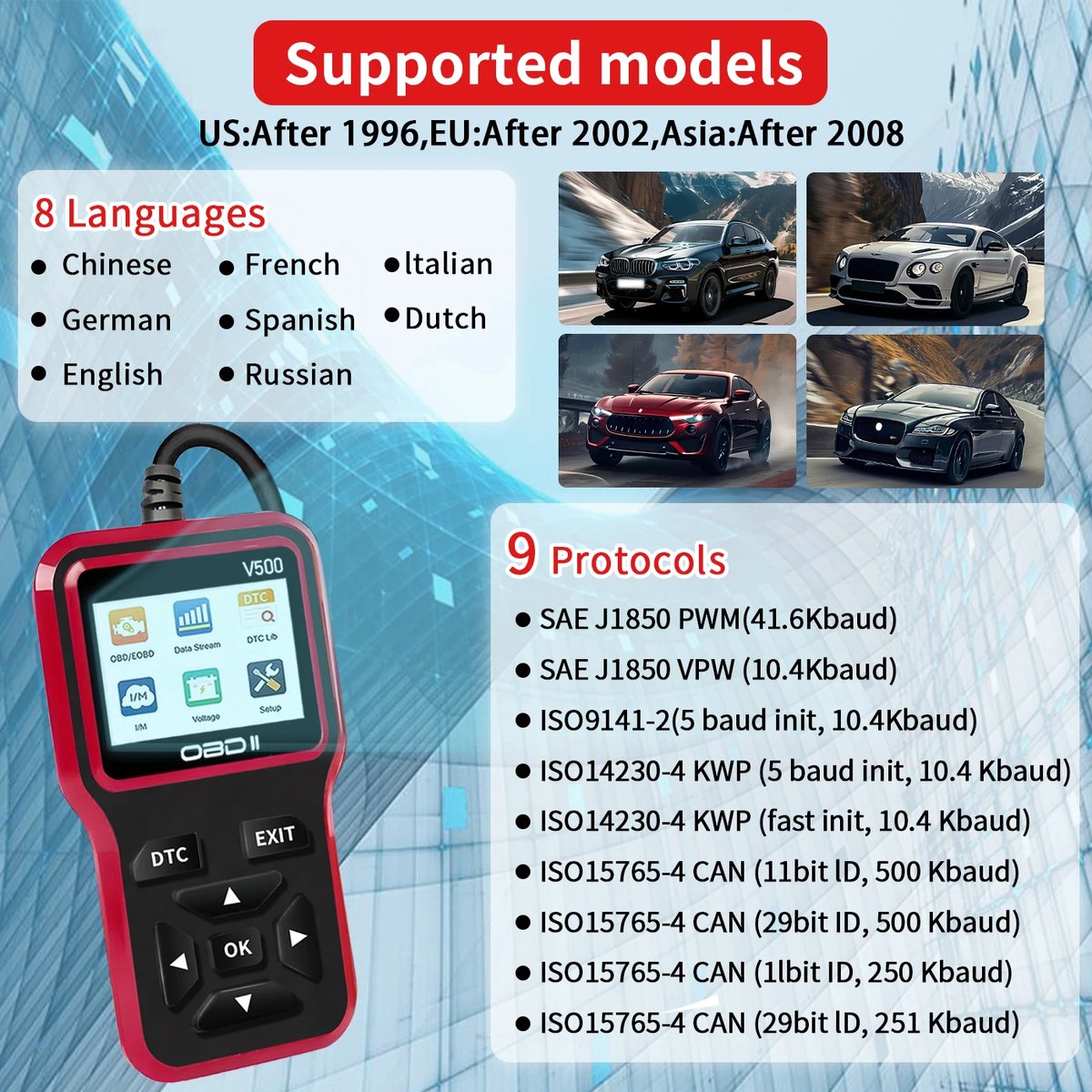 OBD2-scanner V500/V519 - Codelezer & Accuspanningcontrole - Snelresultaat in 10s thumbnail 6
