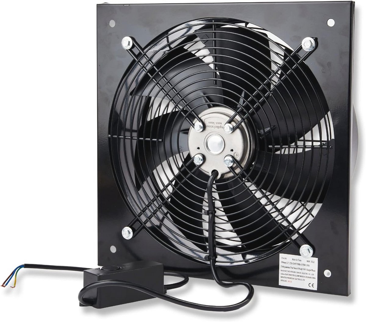 Industriële afzuigkap 350 mm - Hoogwaardige axiale ventilator met snelheidsregelaar