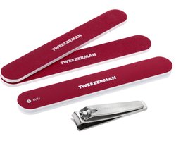 Tweezerman Merry Berry Manicure Set – Luxe 4-Delige Nagelset in Cadeauverpakking – Inclusief Nagelknipper, Nagelvijlen & Buffer Nagelvijl – Perfect Voor Onderweg Of Thuis – Limited Edition – Compact & Stijlvol Geschenk