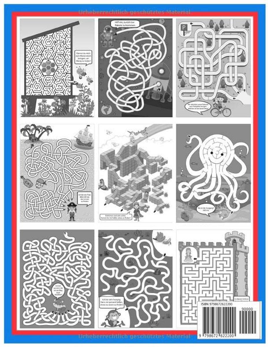 Lustige Labyrinthe Voor Kinderen Van 5-8 Jaar: Uitdagende Puzzels Voor Een Eerste Cognitieve Activatie