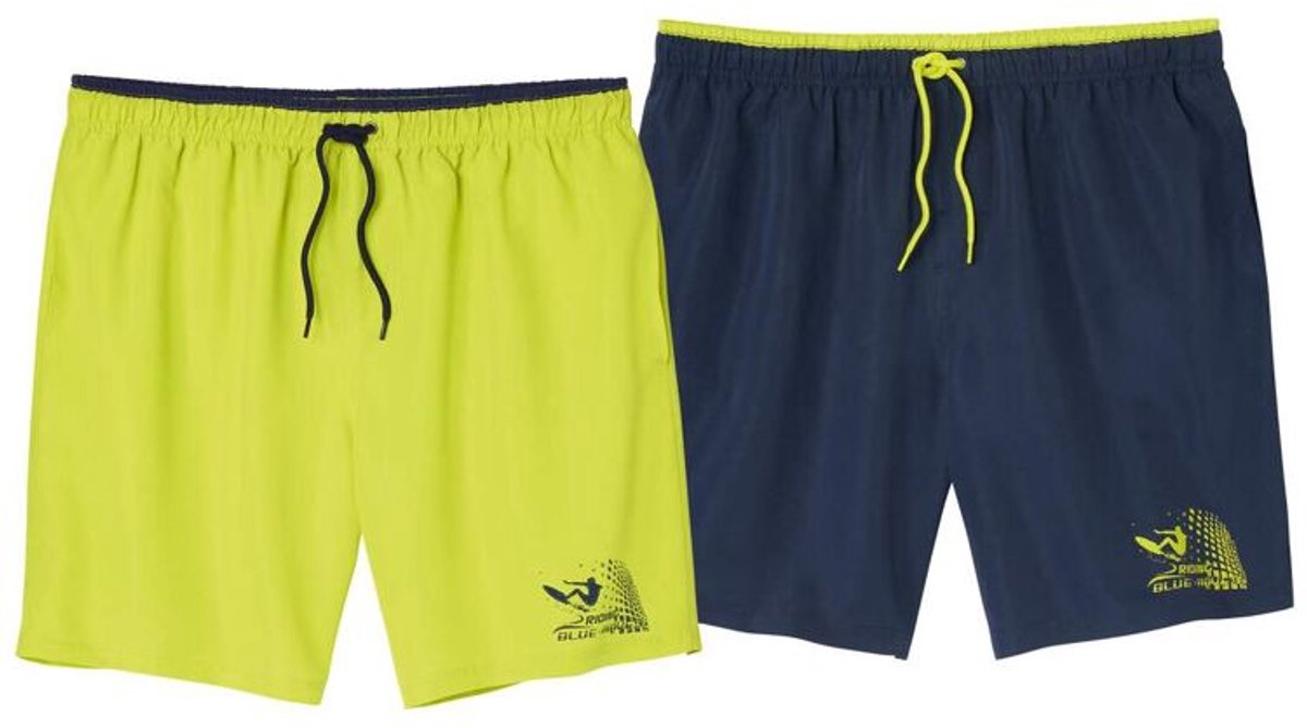 ATLAS FOR MEN - Set van 2 Microvezel Zwemshorts Waves - Heren - Verkrijgbaar in grote maten - L