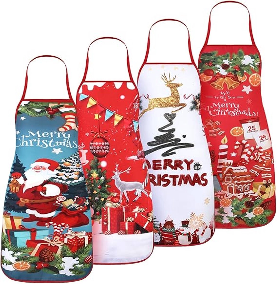 4-delige leuke kerstschorten - 80*60cm - Unisex - Keuken Koken - Kerstvakantie feestartikelen