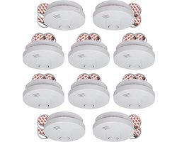 10-Pack ELRO FS1510 Détecteur de fumée avec batterie 10 ans et montage magnétique - Conforme à la norme européenne EN14604