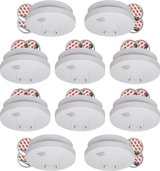 10-Pack ELRO FS1510 Détecteur de fumée avec batterie 10 ans et montage magnétique - Conforme à la norme européenne EN14604