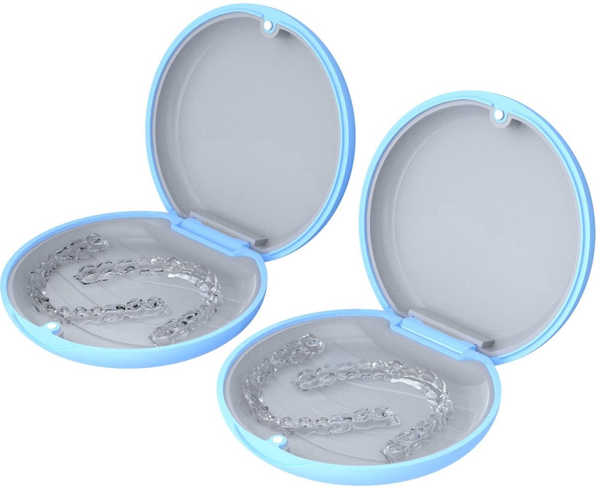 2 stuks - Retainerhoesjes - Mondbeschermerhoesjes - Slanke beugelhoesjes - Leuke orthodontische retainerhoesjes - Hemelsblauw