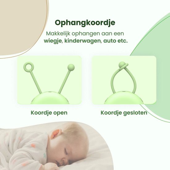 BabySure White Noise Machine - Rustgevend babyslaapliedje, zacht nachtlampje & 15 kalmerende geluiden - USB oplaadbaar - Bevordert diepe en rustige slaap voor baby’s van BabySure — afbeelding 5