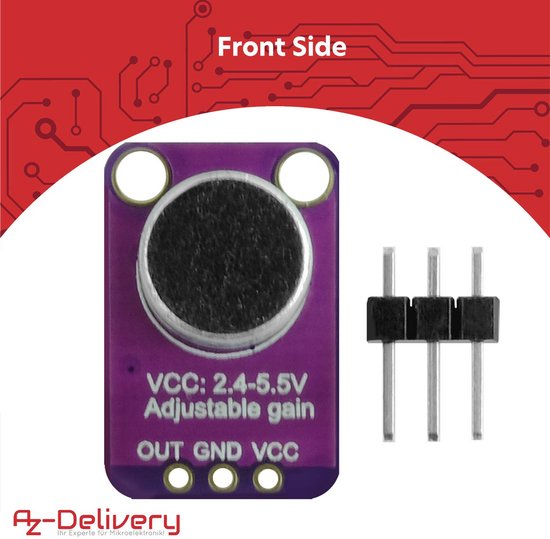 AZDelivery Max4466 GY-MAX4466 Electric Microphone Amplifier Preamp ...