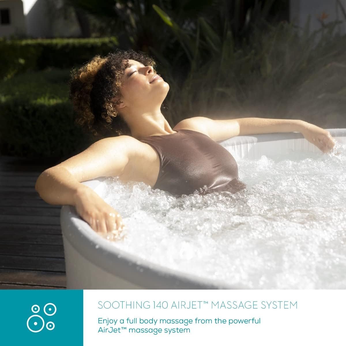 Opblaasbare Luxe Spa Jacuzzi – Altameubel Premium Vancouver AirJet Plus™ WiFi – 3-5 Personen – Rond 155 cm – 140 AirJets – DropStitch – 40°C Verwarming – Thermo Afdekking – App-Bediening – Steenlook