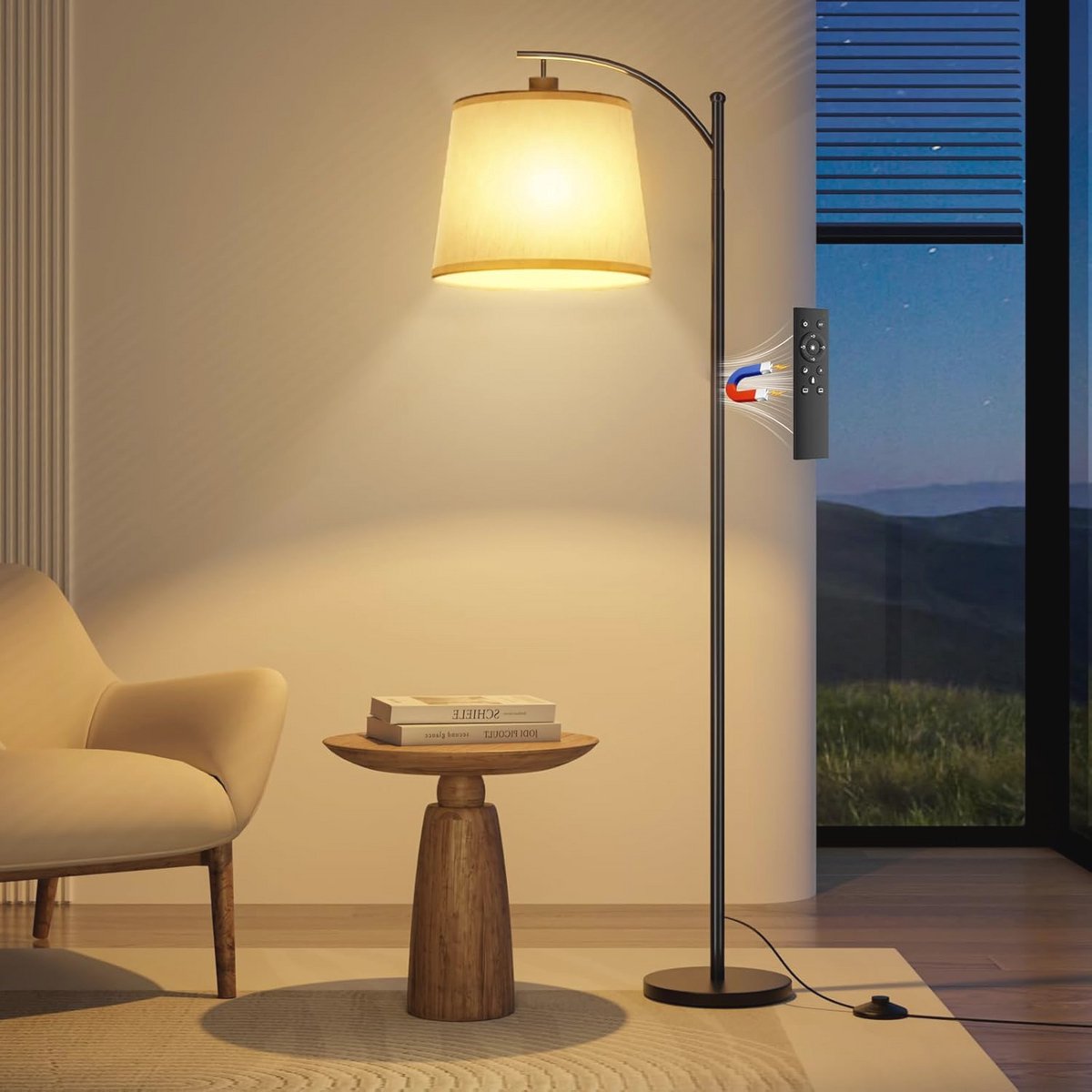 Dimbare vloerlamp met afstandsbediening, 3 kleurtemperaturen voor woonkamer, slaapkamer en