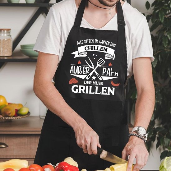 Barbecueschort voor mannen - Hier grillt de Chef persoonlijk - Hipster