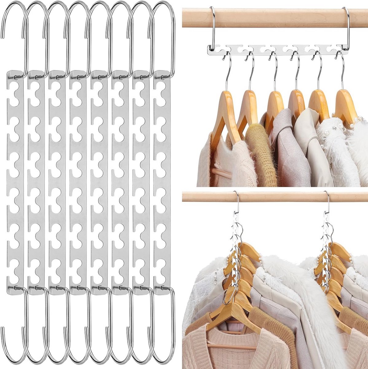 Ruimtebesparende Kleding Hangers - 12 Pack voor Efficiënte Kastorganisatie