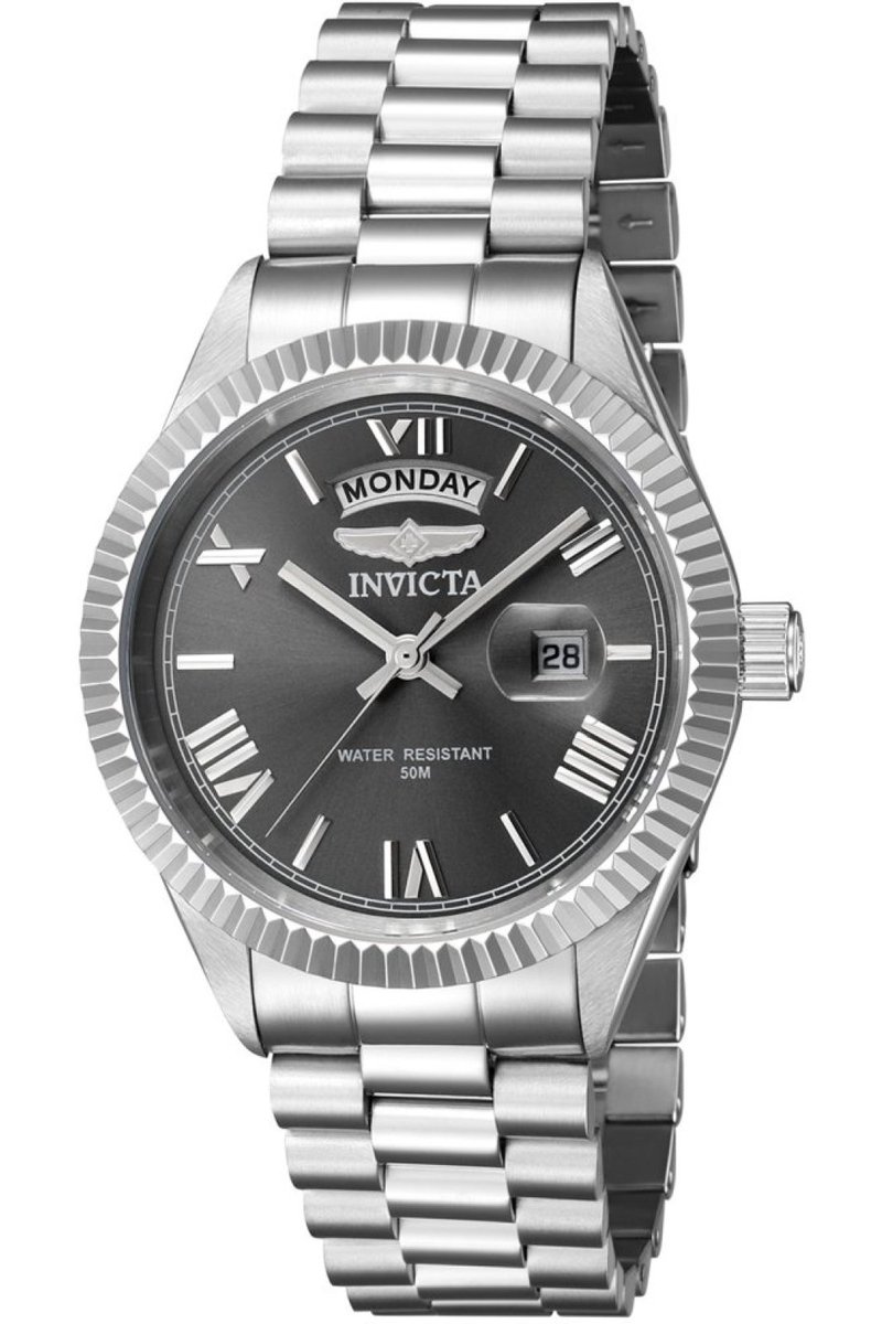 Invicta Specialty 43937 Heren Horloge - Waterdicht - Analoog - Quartz Uurwerk - Roestvrij Staal met grijze Wijzerplaat - 40mm