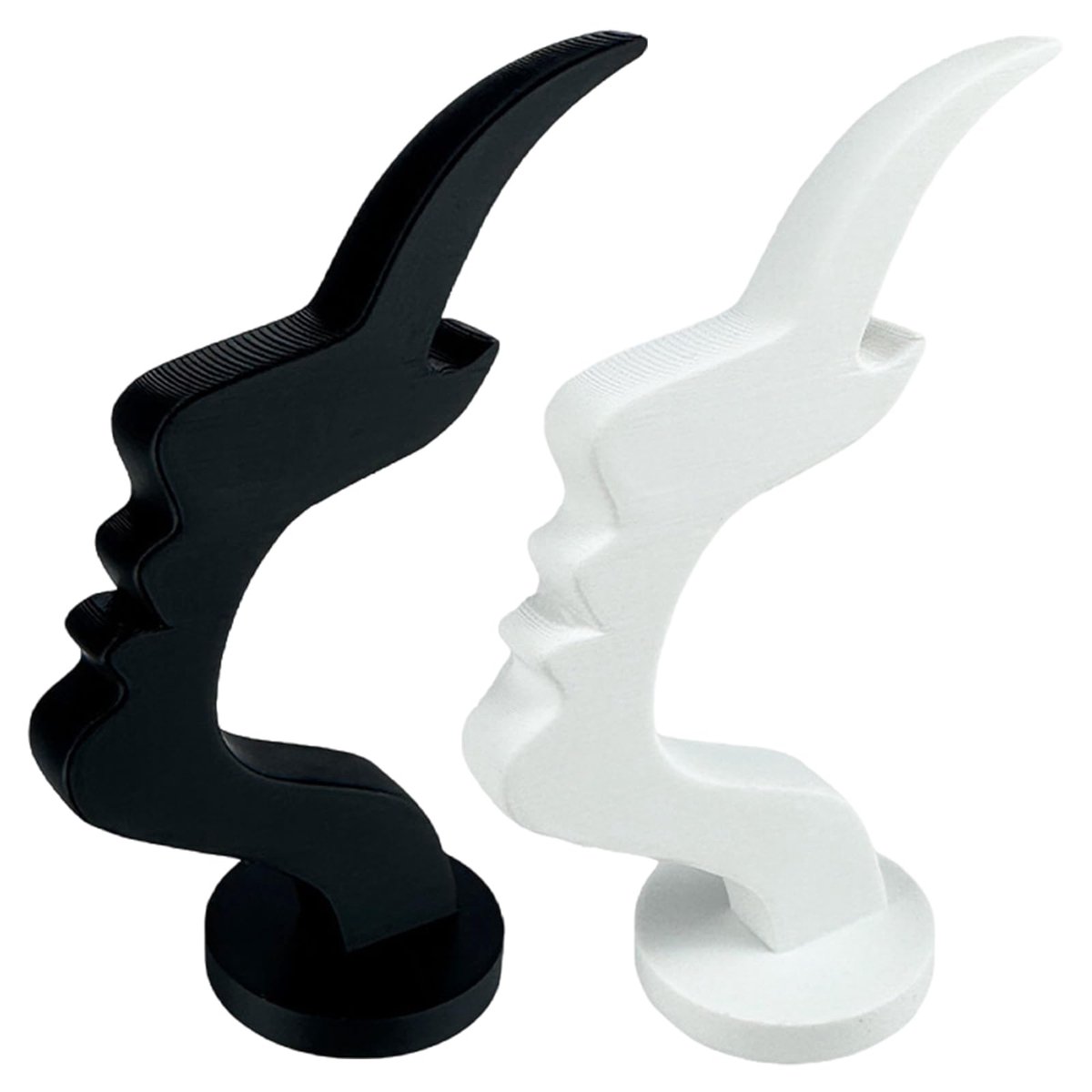 Opbergrek voor brillenmonturen en zonnebrillen met abstract ontwerp - 3D-geprinte kunstdecoratie voor thuiskantoor, opbergzakken voor brillen voor mannen en vrouwen (2-pack) (zwart, wit)
