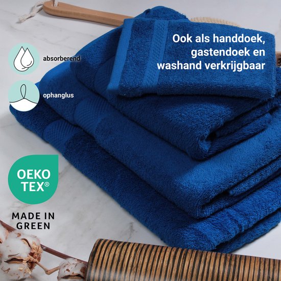 Handdoeken DoubleDry XL 70 x 140 cm - Lot de 6 - Qualité Hotel 500 g/ m2 - 6 x Blauw Classique