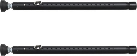 Schuifdeur veiligheidsstang, 45-128 cm verstelbare vergrendelingsraamveiligheidsbeugel met rubberen tips, diameter 1 inch raambeveiligingsbalk voor thuis appartement (wit