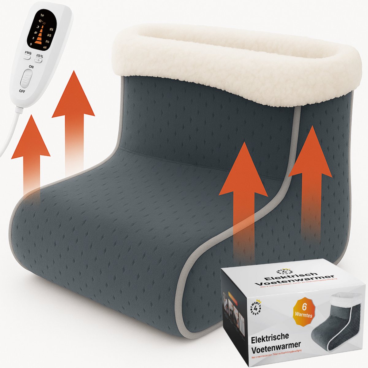 Twenty4seven® Elektrische Voetenwarmer - Voetwarmers Electrisch - Elektrisch & USB - 6 Warmtestanden - met Timer en Overhittingsbeveiliging