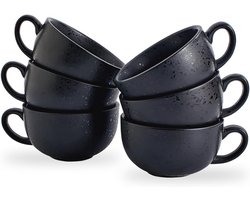 Set van 6 Professionele Keramische Latte Art Cappuccino Kopjes