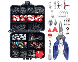 Deze set met 264 accessoires Geschikt voor het vissen bevat tangen, haken, loodjes en andere accessoires; een geschenkset met zoetwaterbaarsvisaas en uitrusting voor heren.