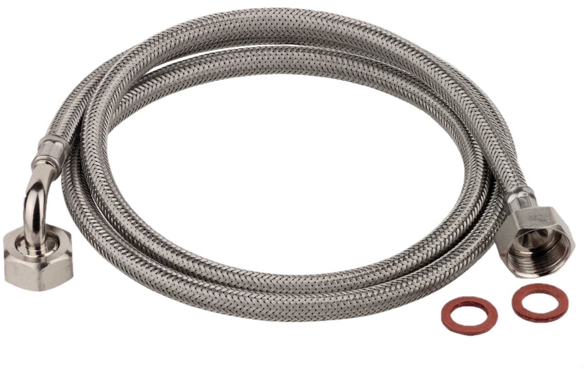 KIRCHHOFF WAS Flex-toevoerslang, RVS look gevlochten, 3/4"BI x 2 m x 3/4"BI