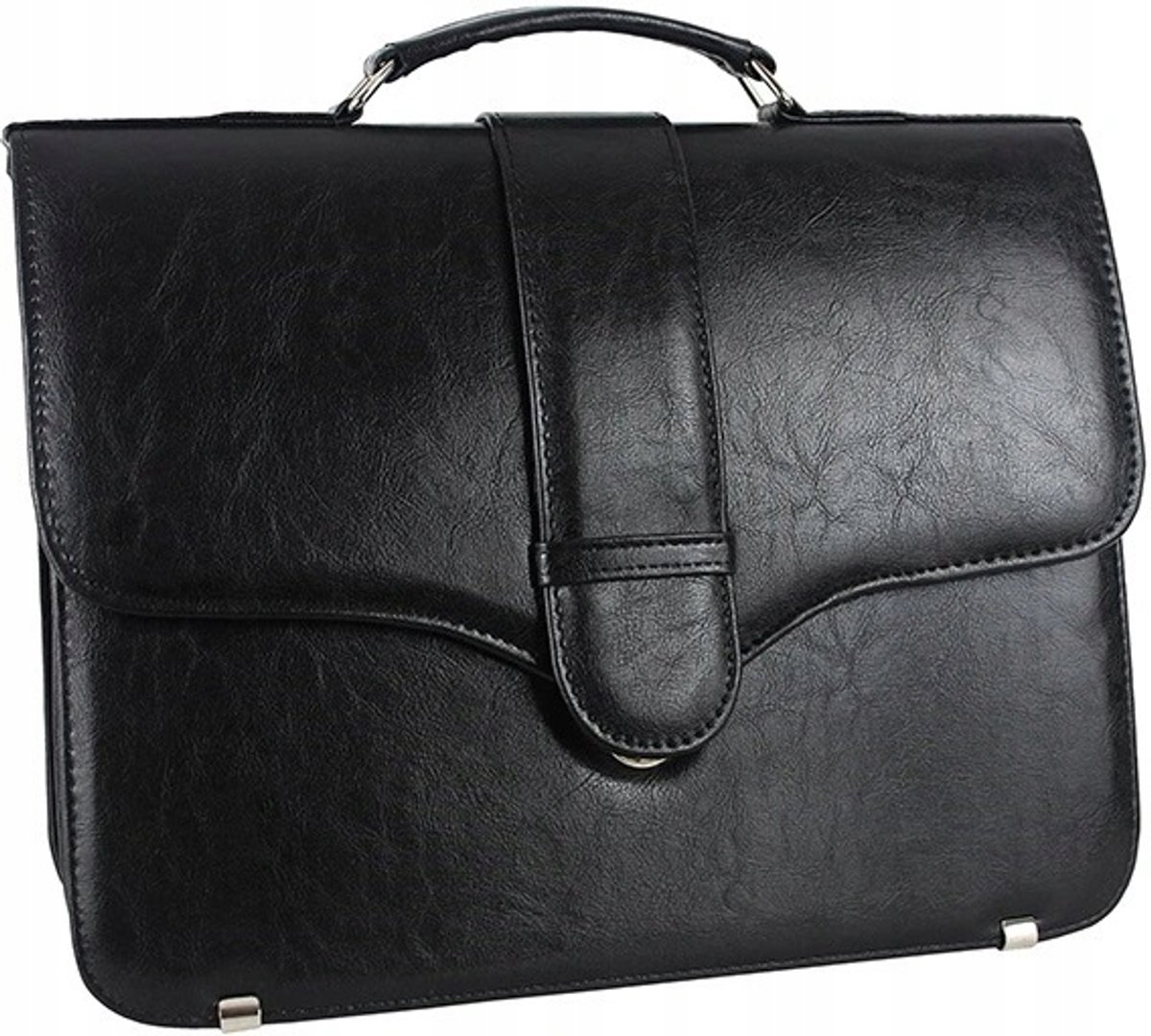 Unisex Aktetas Laptoptas Documententas Leerlook - Zwart