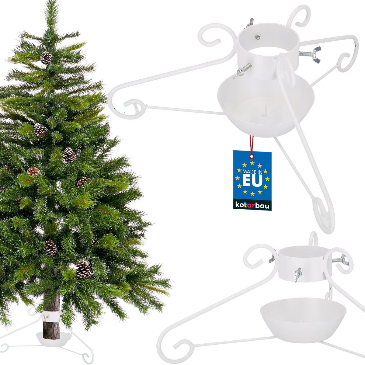 Kotarbau - Kerstboomstandaard - Metalen Standaard - Wit - Elegant Design