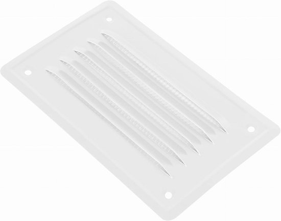 H&C VENT Ventilatierooster, vierkant, 190 x 190 mm, met insectenbescherming en lamellen, diameter 125 mm, antraciet, kunststof weerbeschermingsrooster voor afzuigkap, afdekking buiten