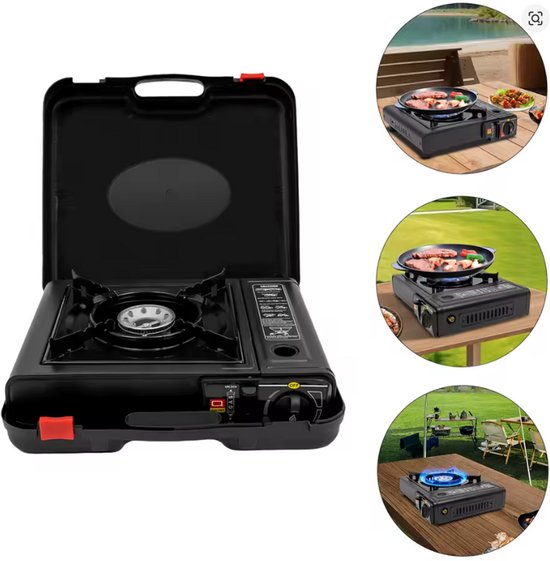 Draagbare Camping Gasbrander 2000W - Compacte Buiten Kooktoestel met Koffer - Ideaal voor Camping & Picknick — afbeelding 2
