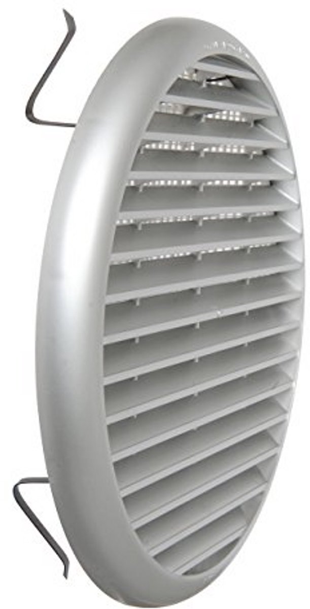 Ventilatierooster van kunststof met veren - Diameter 235 mm - Grijs