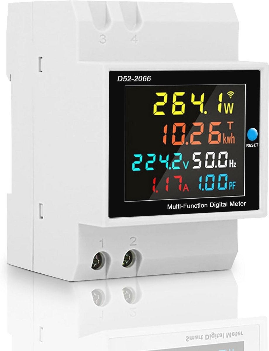Multifunctionele Digitale Stroommeter 6-in-1 voor AC 40-300V 100A met Kleuren LCD