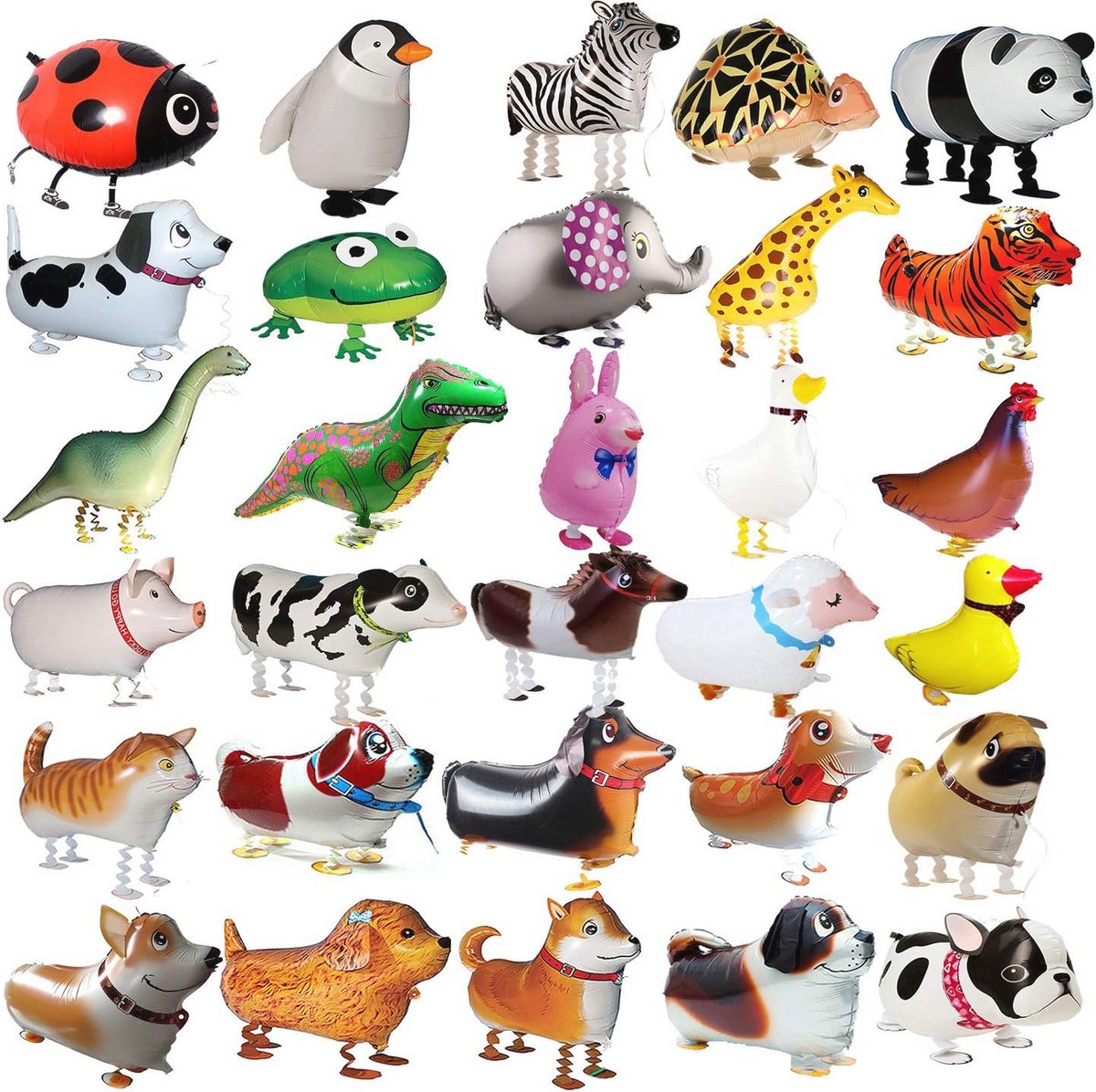 Kopper-24 Airwalker Ballon Bulldog Hond - Lopende hond luchtballon dier helium walking folieballon decoratie voor kinderen verjaardag feest bruiloft kinderen cadeau vrijgezellendecoratie