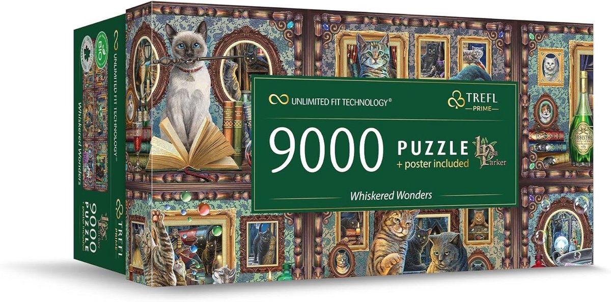 Trefl Prime - UFT puzzle: Whiskered Wonders - 9000 pieces, Lisa Parker, Large puzzle, Thick cardboard, BIO, ECO, Relaxation for adults and children from 12 years old