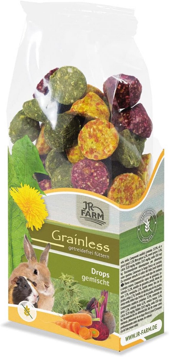 Graanvrije Snackdruppels voor Chinchilla en Degu - 140g