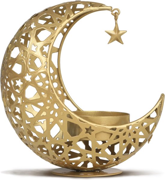 Bougeoir pour l'Aïd - Décoration Ramadan - Bougeoir en forme de lune pour mariage et Fête