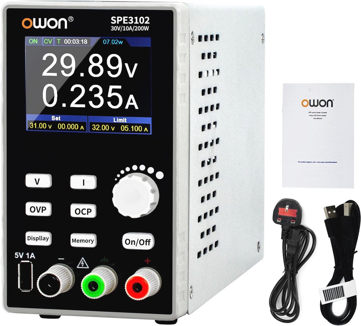 Variabele DC Voeding 30V/10A met USB Uitgang - Digitale Lab Voeding voor Hoge Precisie