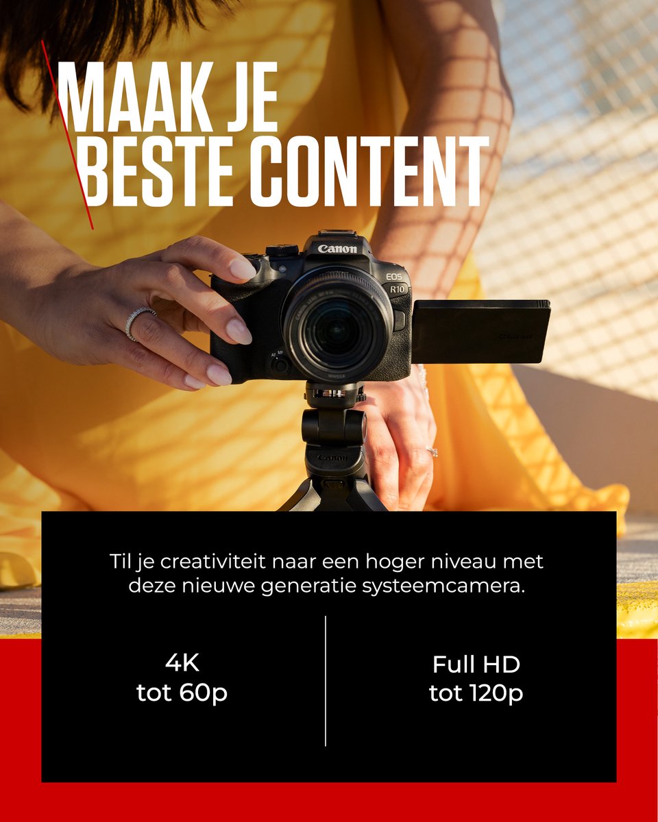 Canon EOS R10 + RF-S 18-150mm lens - Systeemcamera - 24.2 MP - Kantelbaar touchscreen - Met zoomlens thumbnail 3