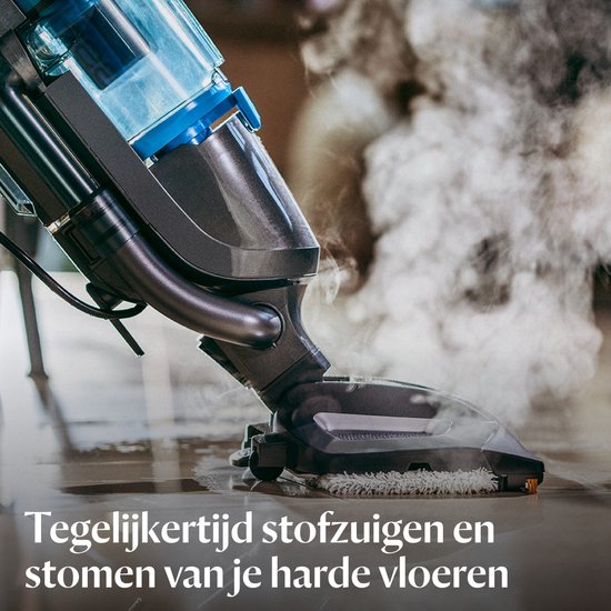 BISSELL Vac & Steam Stoomreiniger en Stofzuiger - 2 in 1 Vacuum Cleaner - Stoomklaar in 30 Seconden - Hygiënische Reiniging - Stoom Dweil - Vlekkenreiniger voor Harde Vloeren - 1977N